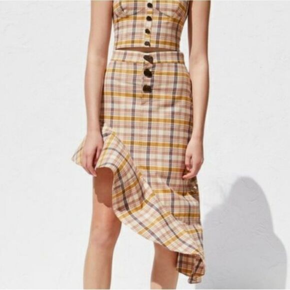💝Zara Asymmetrical Plaid Skirt - Picture 2 of 5